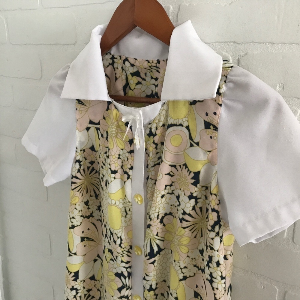 Vintage 60s Mod Floral Mini Dress Twiggy Style Rare Find Handmade Size S - Picture 6 of 13